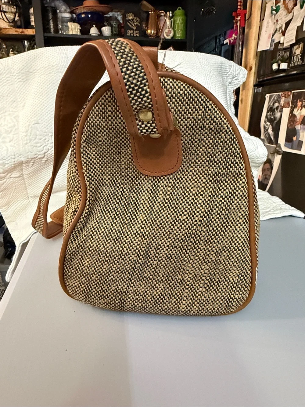 Samsonite Brown and Tan Canvas Messenger Bag